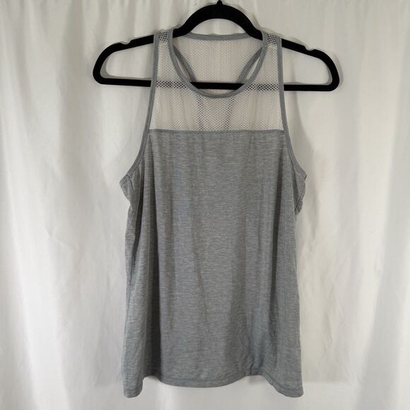 Athleta Tank Top Women's Small Heathered Grey Breathable Mesh Sleeveless - Picture 1 of 10